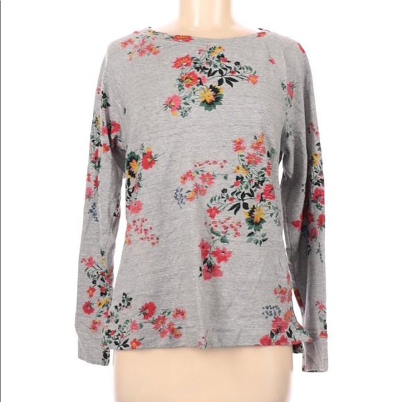 LOFT Tops - Ann Taylor LOFT medium grey floral sweatshirt